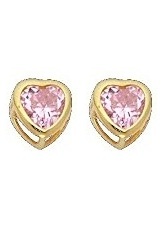likable gold pink tourmaline baby birthstone earrings 